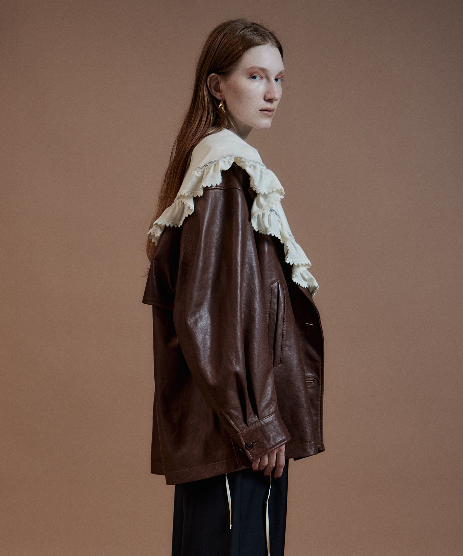 【26AUTUMN PRE-ORDER】Leather Short Trench Coat