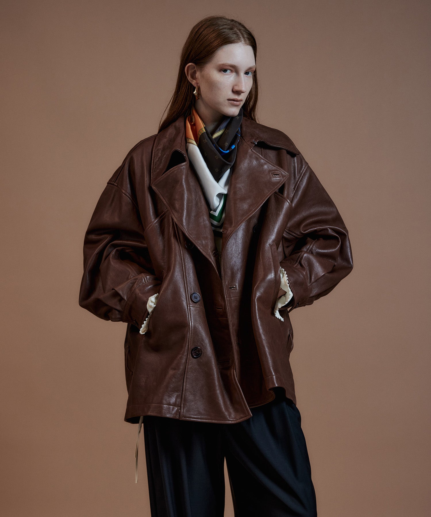 【26AUTUMN PRE-ORDER】Leather Short Trench Coat