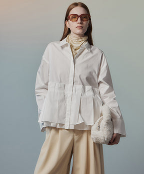 【26AUTUMN PRE-ORDER】Tuck Pleated Peplum Shirt