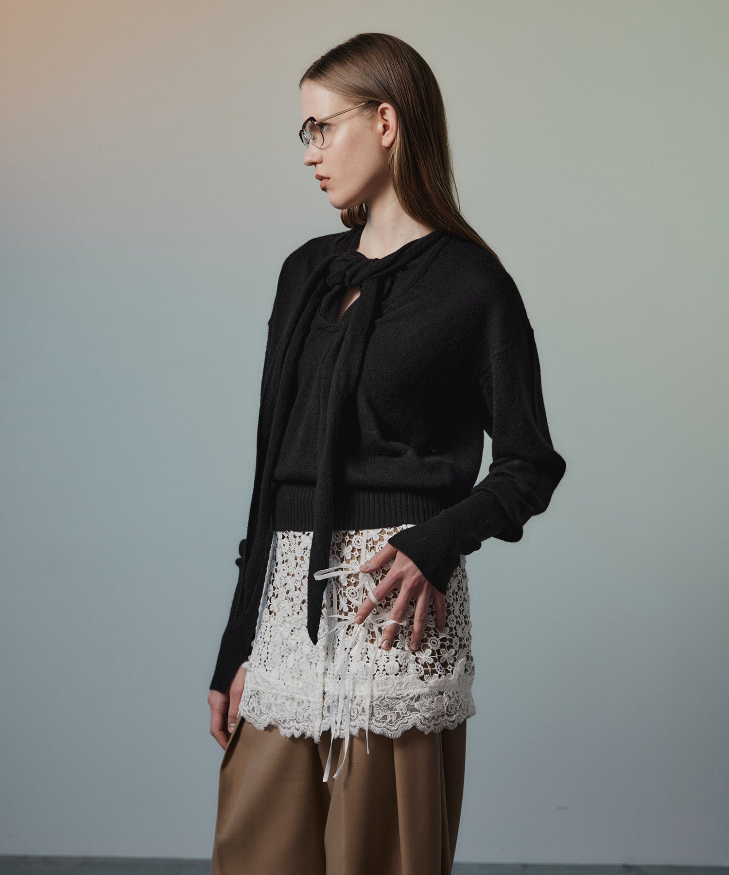 【26AUTUMN PRE-ORDER】Scarf Knit Top