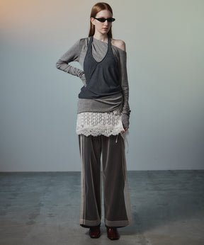 【26AUTUMN PRE-ORDER】Tulle Side Line Jersey Pants