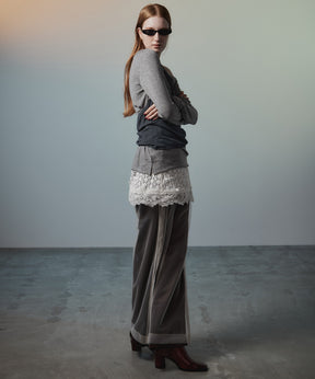 【26AUTUMN PRE-ORDER】Tulle Side Line Jersey Pants