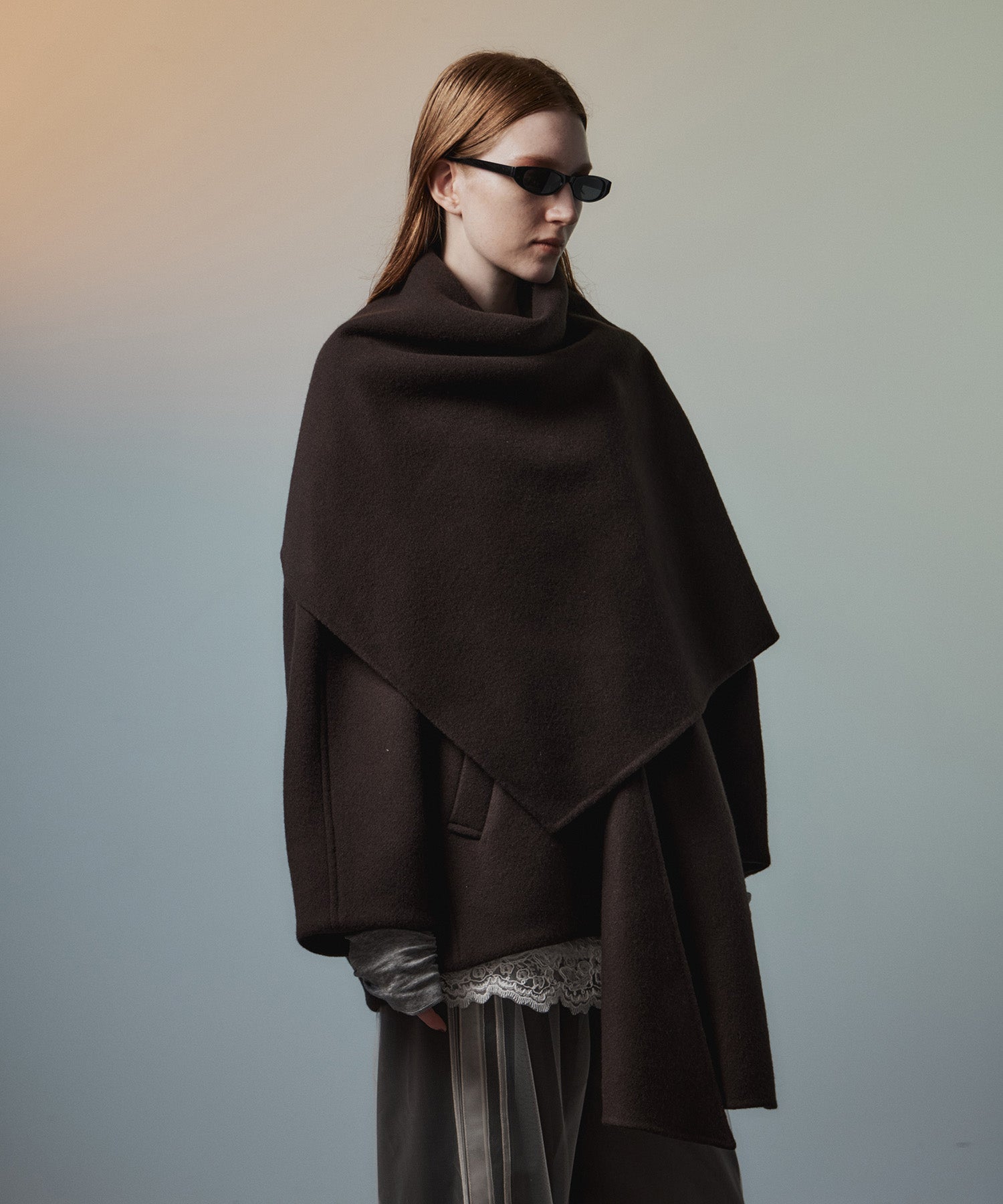 【26AUTUMN PRE-ORDER】2WAY Scarf Middle Coat