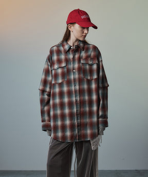【26AUTUMN PRE-ORDER】2WAY Check Overshirt