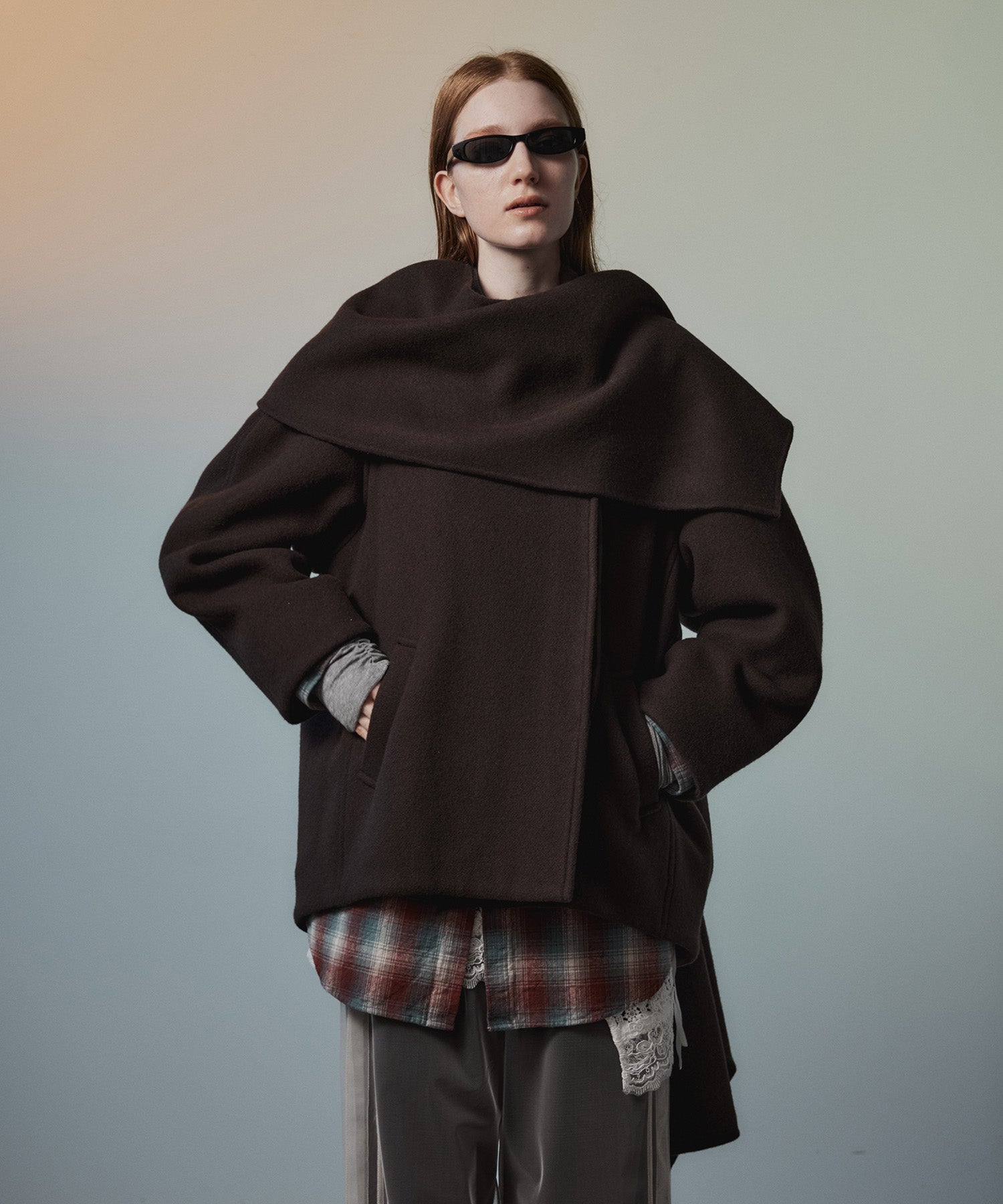 【26AUTUMN PRE-ORDER】2WAY Scarf Middle Coat