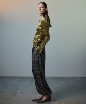 【26AUTUMN PRE-ORDER】Satin Check Easy Pants