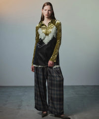 Satin Check Easy Pants