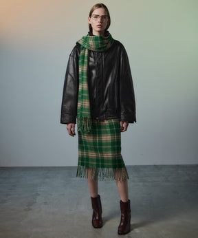 【26AUTUMN PRE-ORDER】Check Fringe Skirt