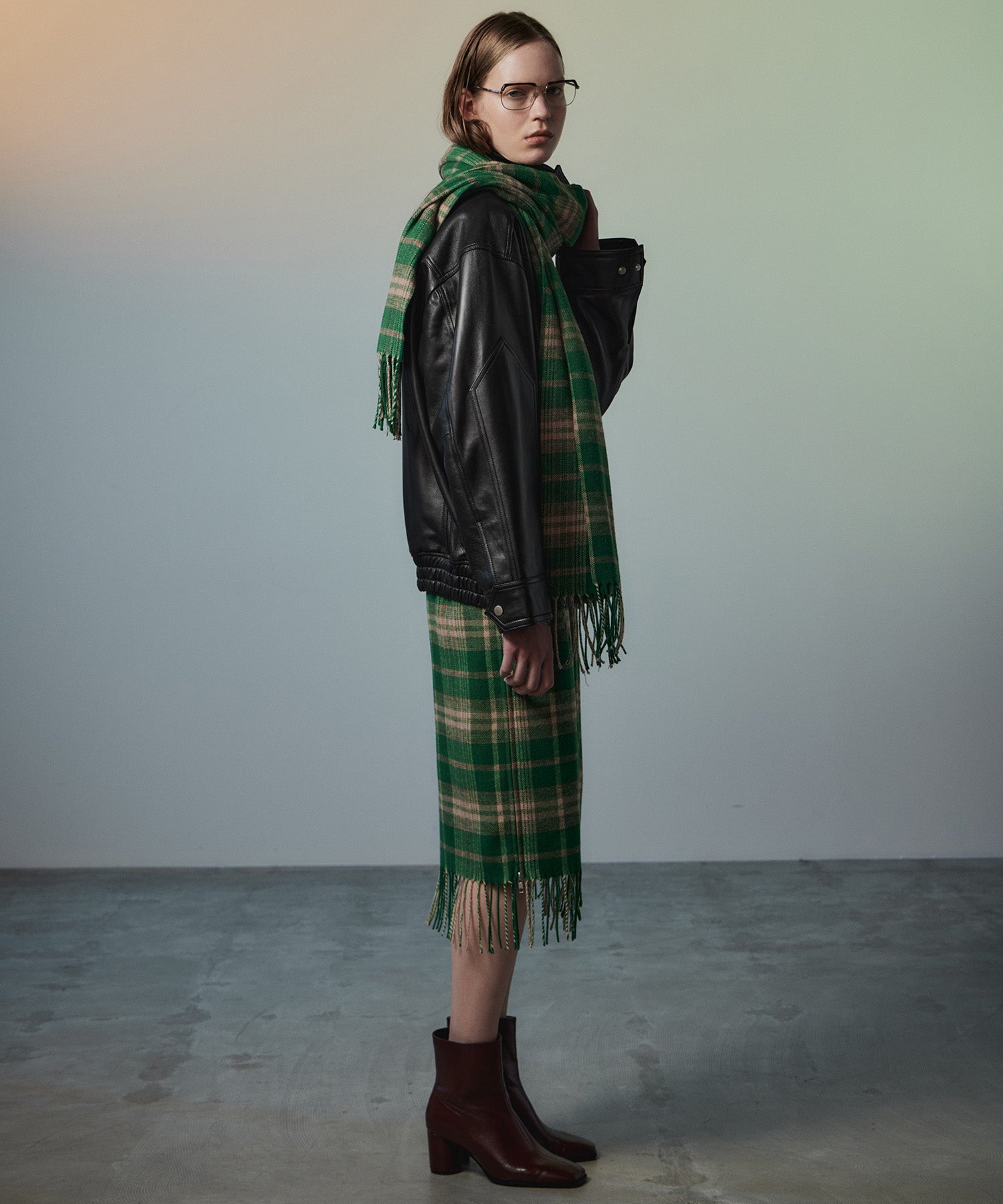 【26AUTUMN PRE-ORDER】Check Fringe Skirt