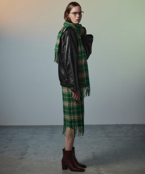 【26AUTUMN PRE-ORDER】Check Fringe Skirt