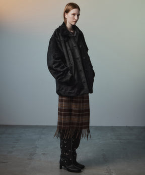 【26AUTUMN PRE-ORDER】Check Fringe Skirt