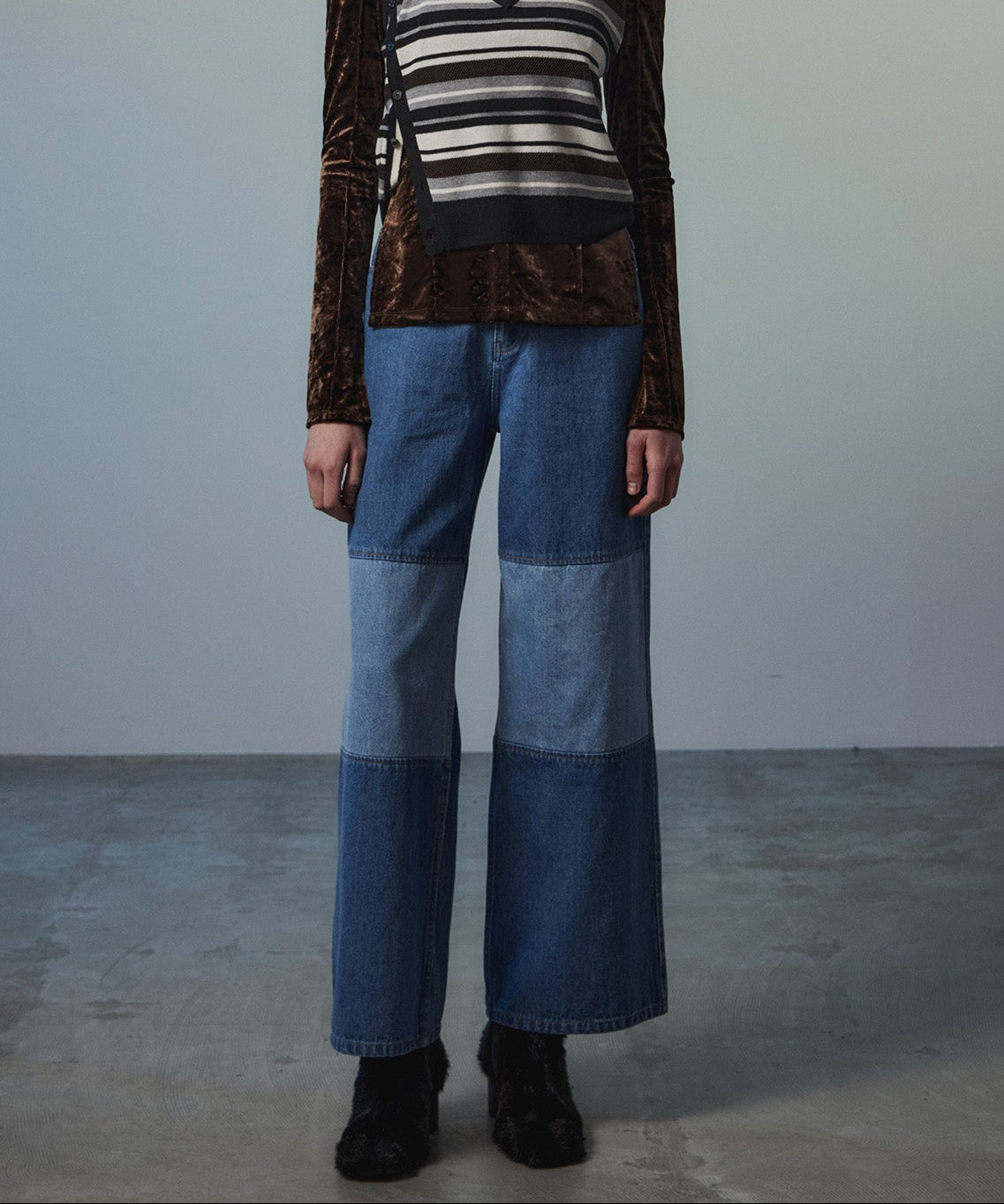 【26AUTUMN PRE-ORDER】Knee Patch Wide Denim