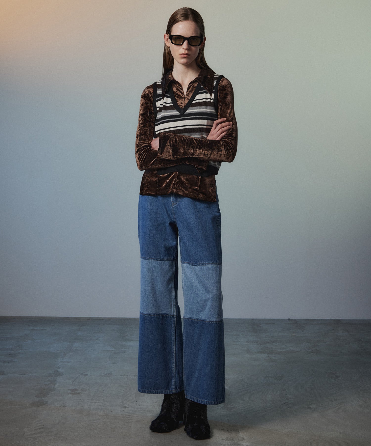 【26AUTUMN PRE-ORDER】Knee Patch Wide Denim