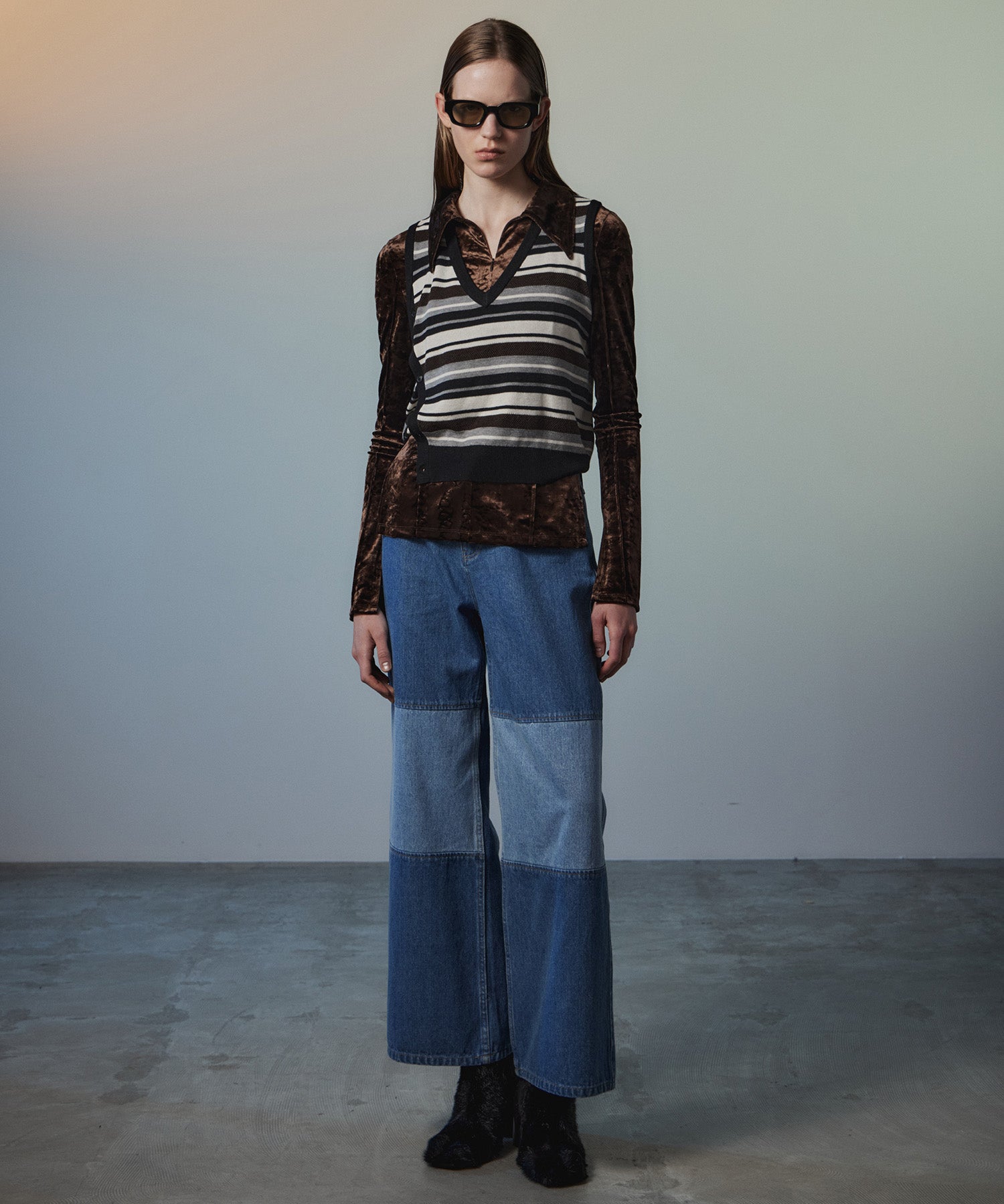 【26AUTUMN PRE-ORDER】Knee Patch Wide Denim
