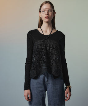 【26AUTUMN PRE-ORDER】2WAY Cashmere Silk Blend Ribbed Top