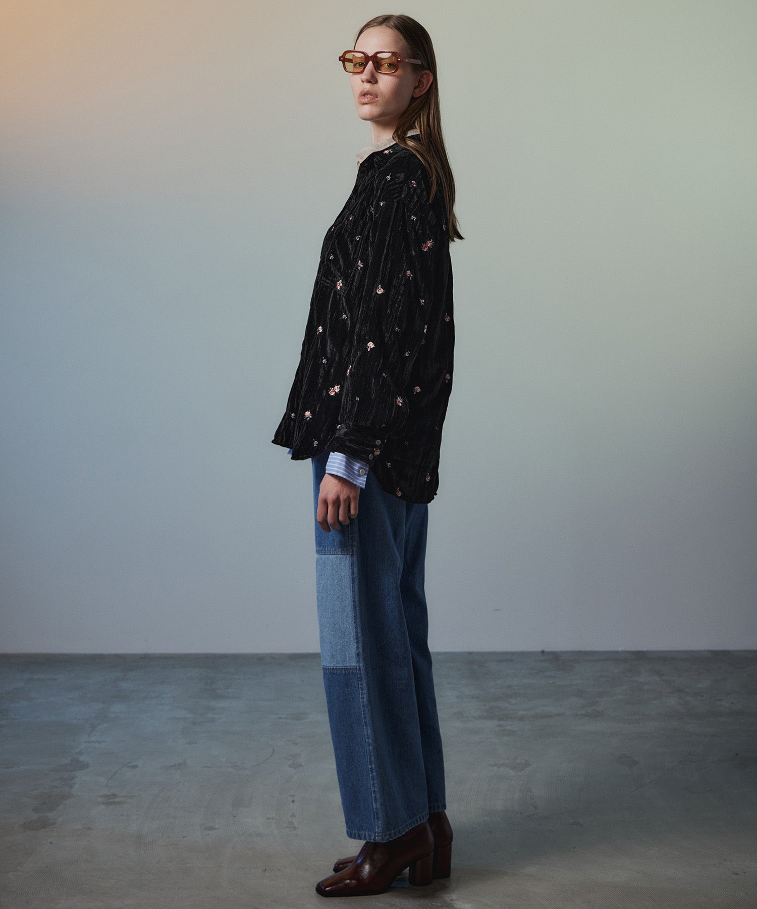 【26AUTUMN PRE-ORDER】Knee Patch Wide Denim