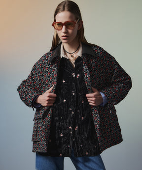 【26AUTUMN PRE-ORDER】Flower Jacquard Utility Jacket