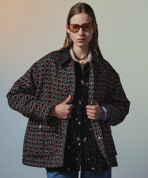 【26AUTUMN PRE-ORDER】Flower Jacquard Utility Jacket