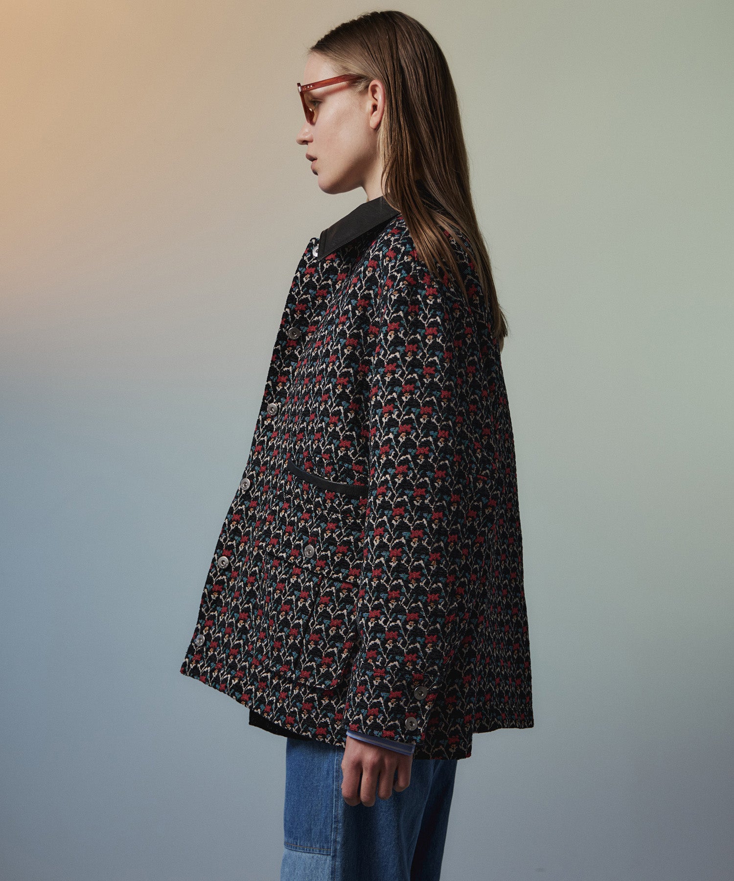 【26AUTUMN PRE-ORDER】Flower Jacquard Utility Jacket