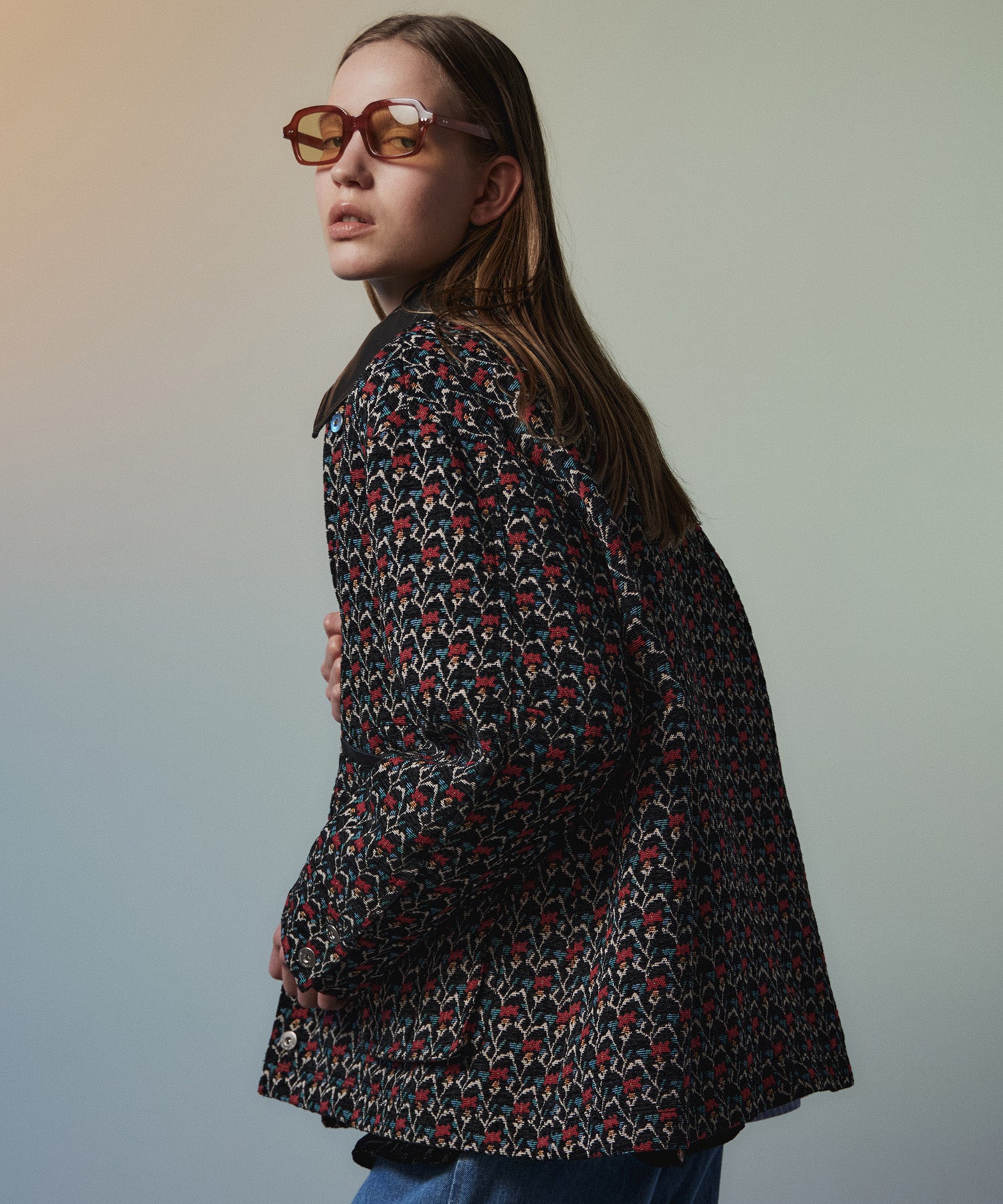 【26AUTUMN PRE-ORDER】Flower Jacquard Utility Jacket