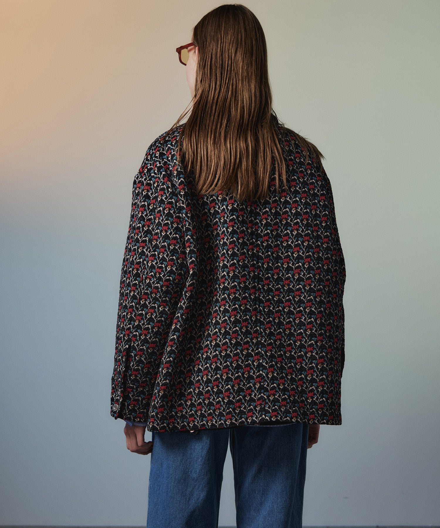 【26AUTUMN PRE-ORDER】Flower Jacquard Utility Jacket