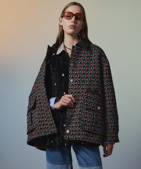 【26AUTUMN PRE-ORDER】Flower Jacquard Utility Jacket