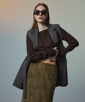 【26AUTUMN PRE-ORDER】Belted Side-Open Vest