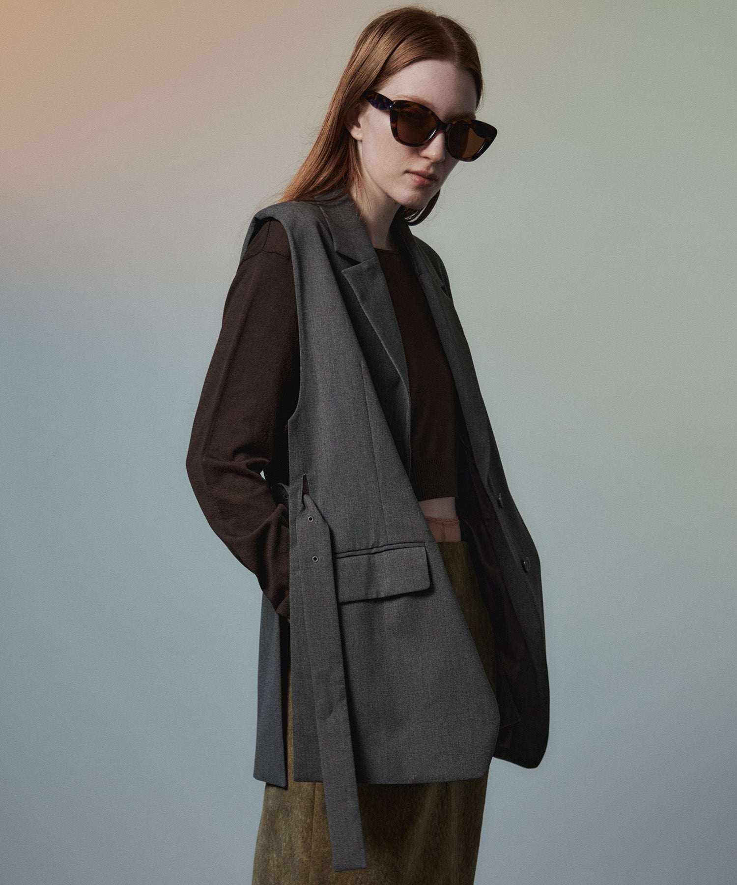 【26AUTUMN PRE-ORDER】Belted Side-Open Vest