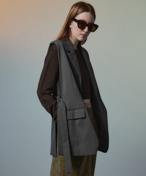 【26AUTUMN PRE-ORDER】Belted Side-Open Vest