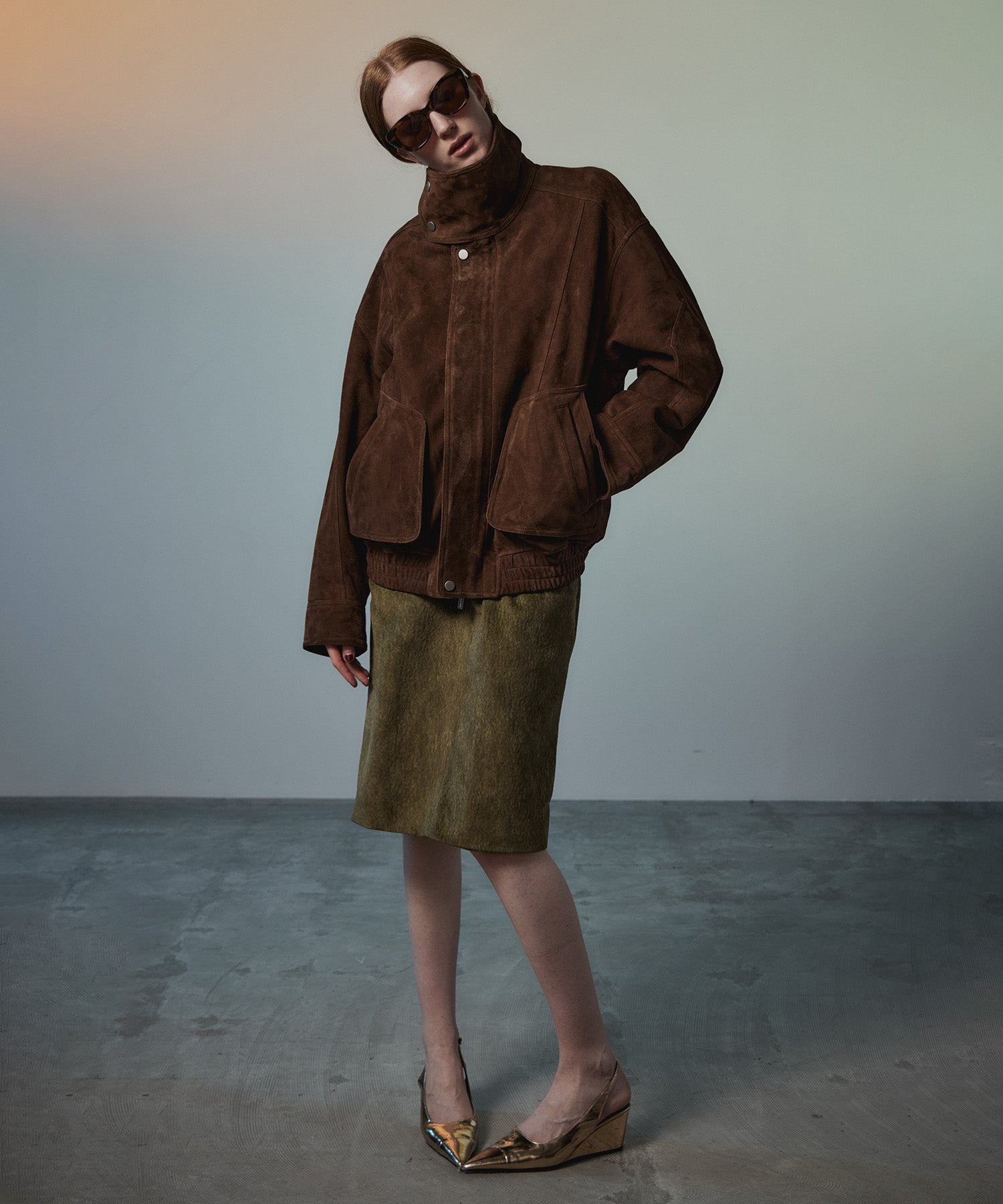 【26AUTUMN PRE-ORDER】Goat Suede Swing Top Blouson
