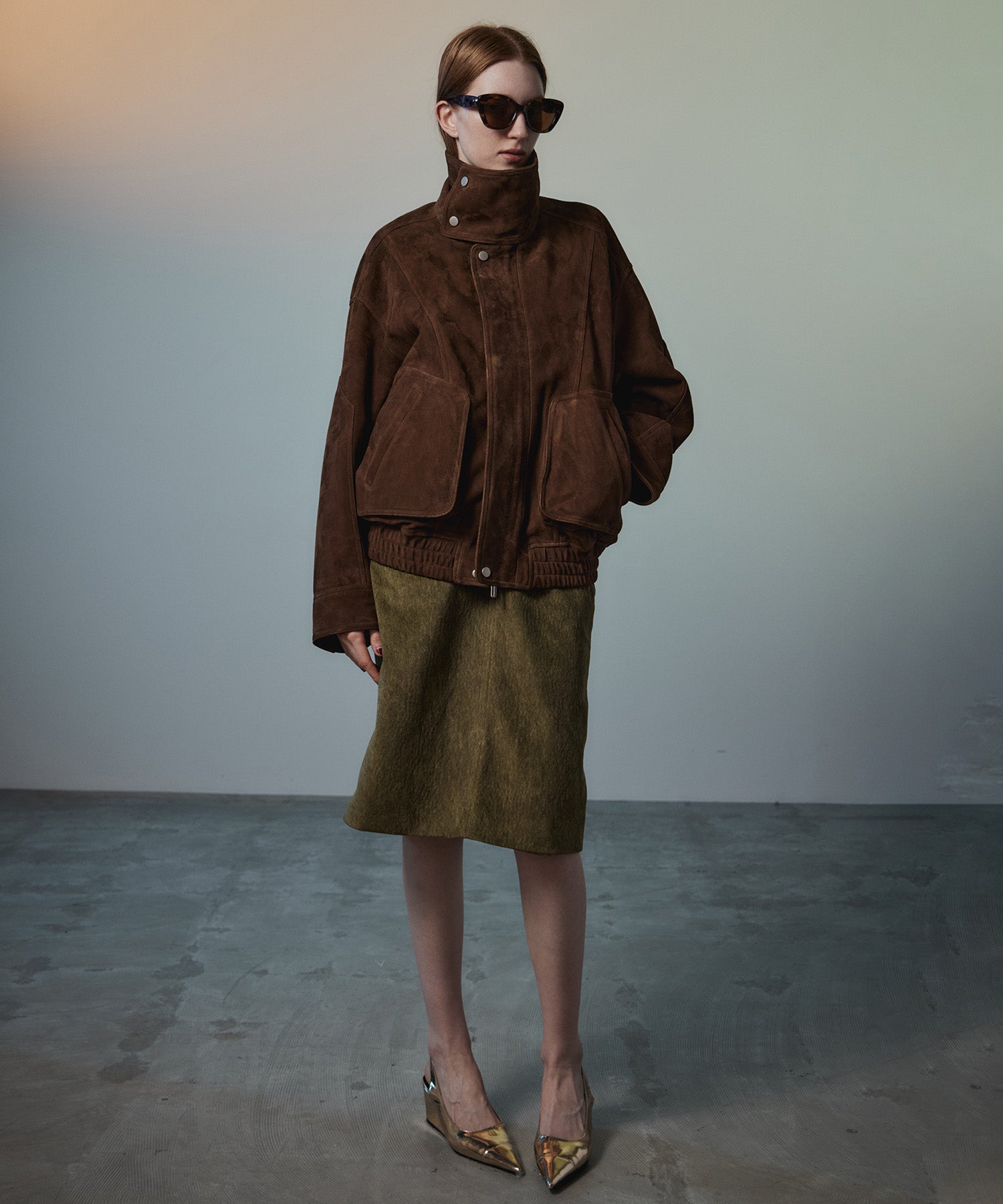 【26AUTUMN PRE-ORDER】Layered Multi-Fabric Midi Skirt