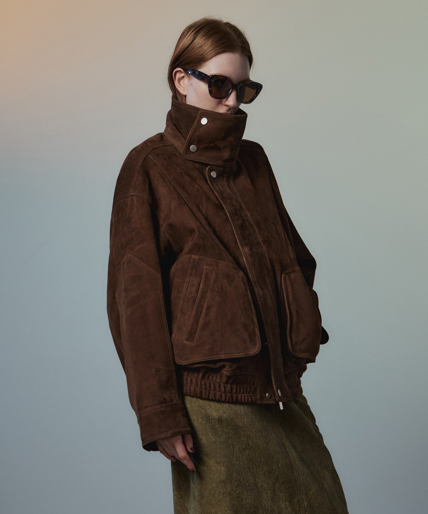 【26AUTUMN PRE-ORDER】Goat Suede Swing Top Blouson