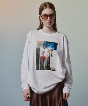 【26AUTUMN PRE-ORDER】Blurred Emotion Logo Print Long Sleeve T-Shirt