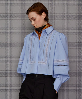 【26AUTUMN PRE-ORDER】Pintuck Lace Blouse