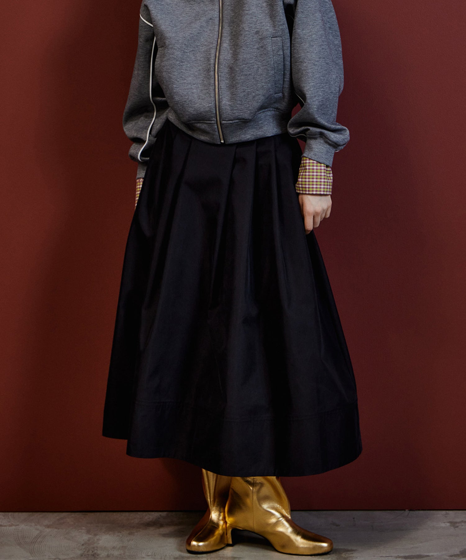 【26AUTUMN PRE-ORDER】Wide Tuck Volume Skirt