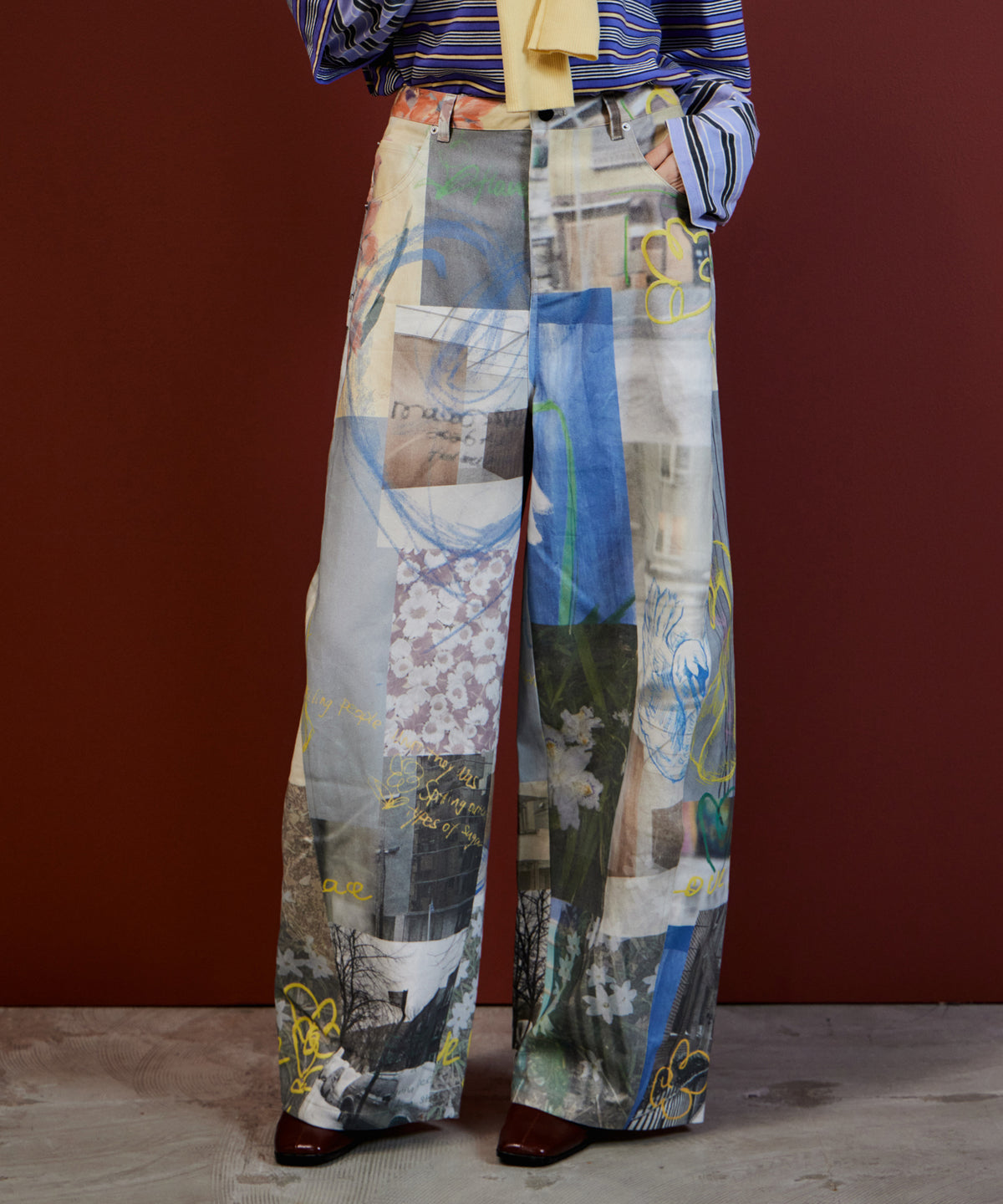 Collage Drawing Pants