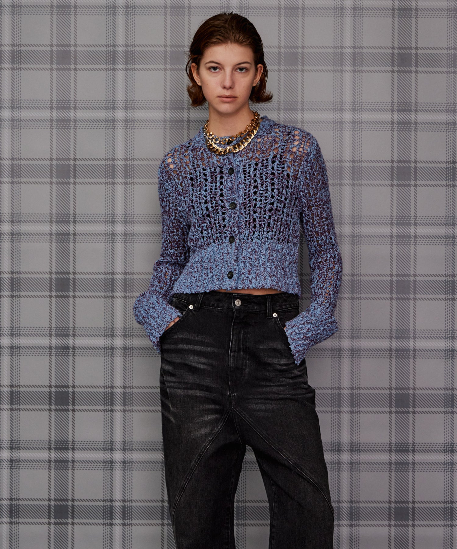 【26AUTUMN PRE-ORDER】Mesh Slub Compact Cardigan