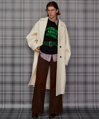 Super140's Balloon Sleeve Wool Long Coat