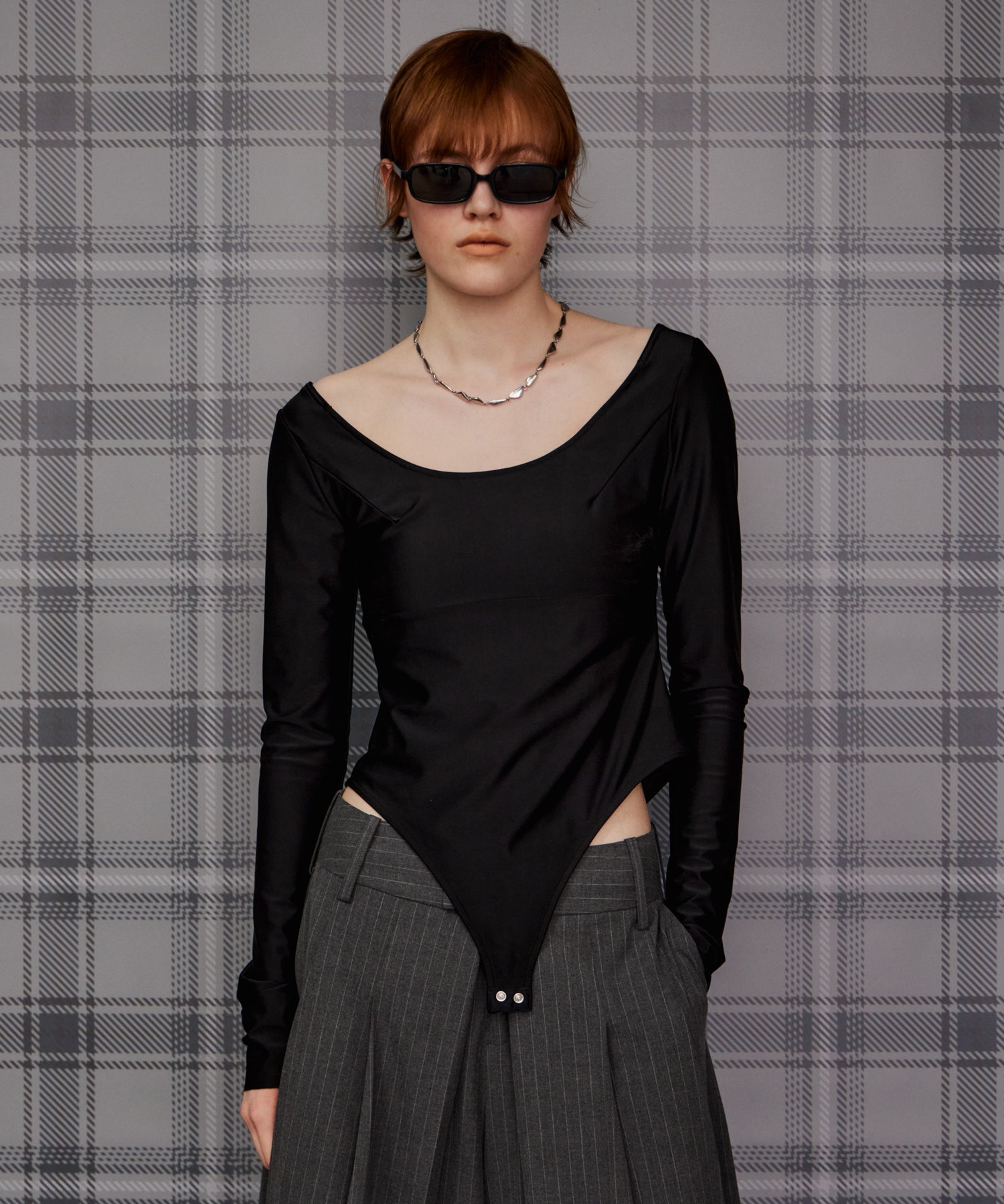 【26AUTUMN PRE-ORDER】Open-Neck Bodysuit