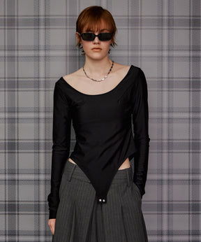 【26AUTUMN PRE-ORDER】Open-Neck Bodysuit