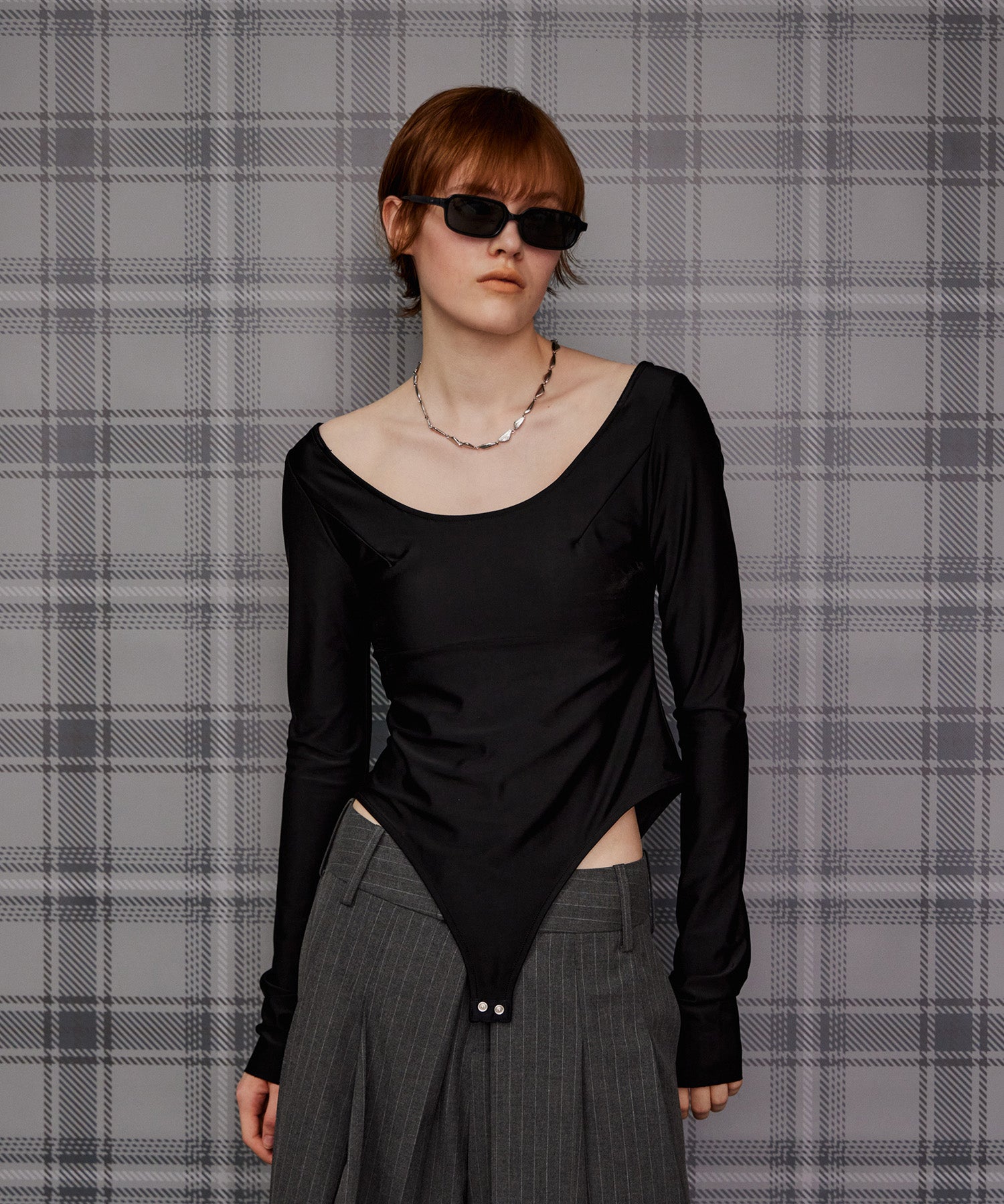 【26AUTUMN PRE-ORDER】Open-Neck Bodysuit