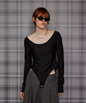 【26AUTUMN PRE-ORDER】Open-Neck Bodysuit