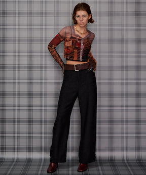【26AUTUMN PRE-ORDER】City Photo Print Sheer Cardigan