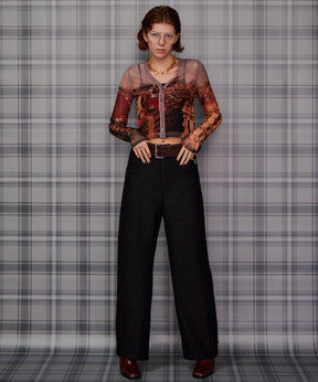【26AUTUMN PRE-ORDER】City Photo Print Sheer Cardigan