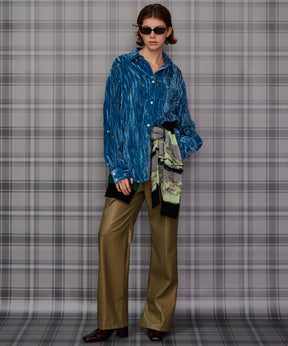【26AUTUMN PRE-ORDER】Flower Embroidery Velour Overshirt