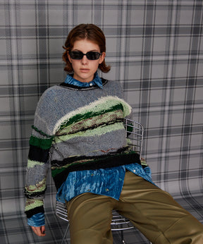 【26AUTUMN PRE-ORDER】Multi-Border Sheer Knit