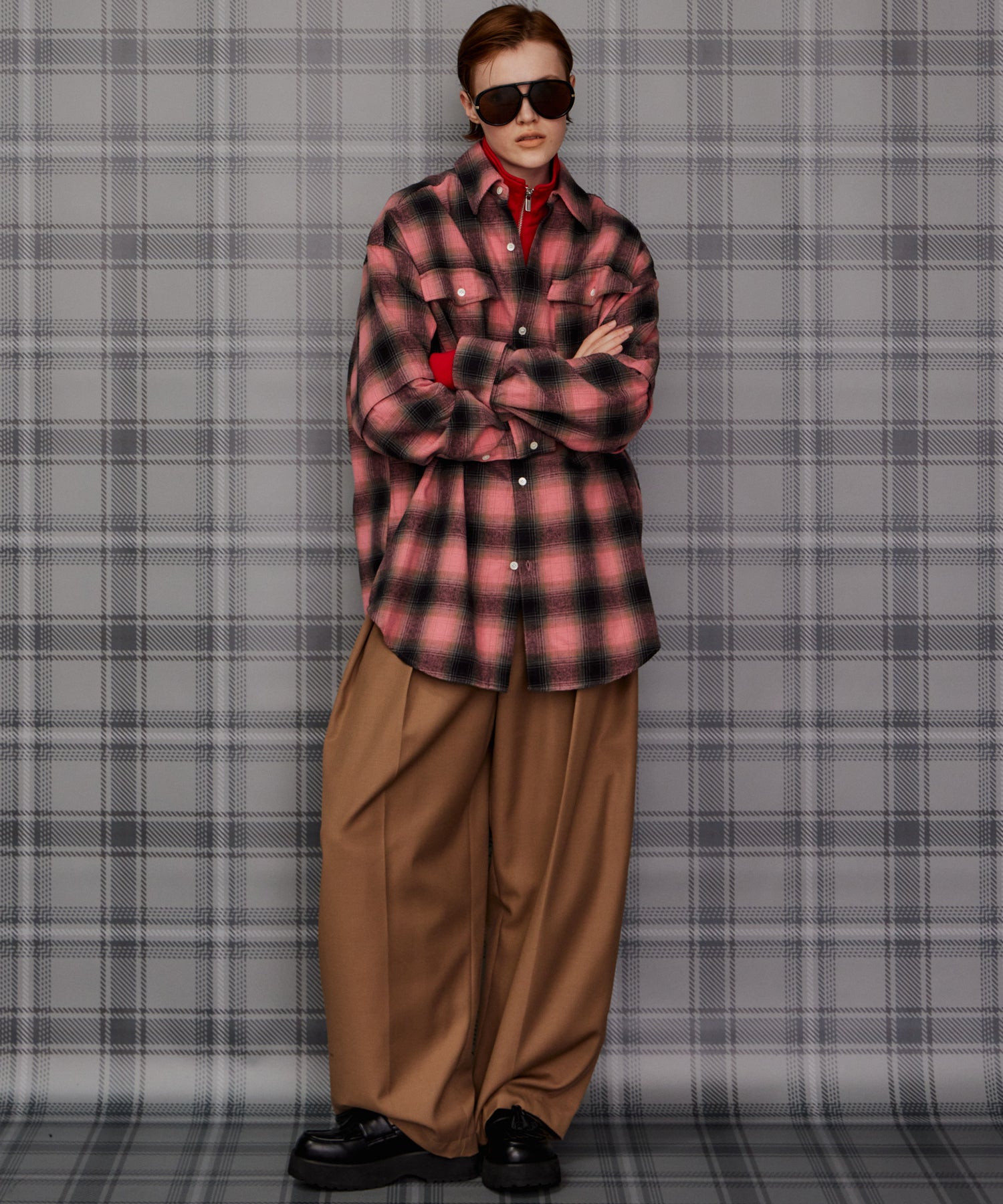 【26AUTUMN PRE-ORDER】2WAY Check Overshirt