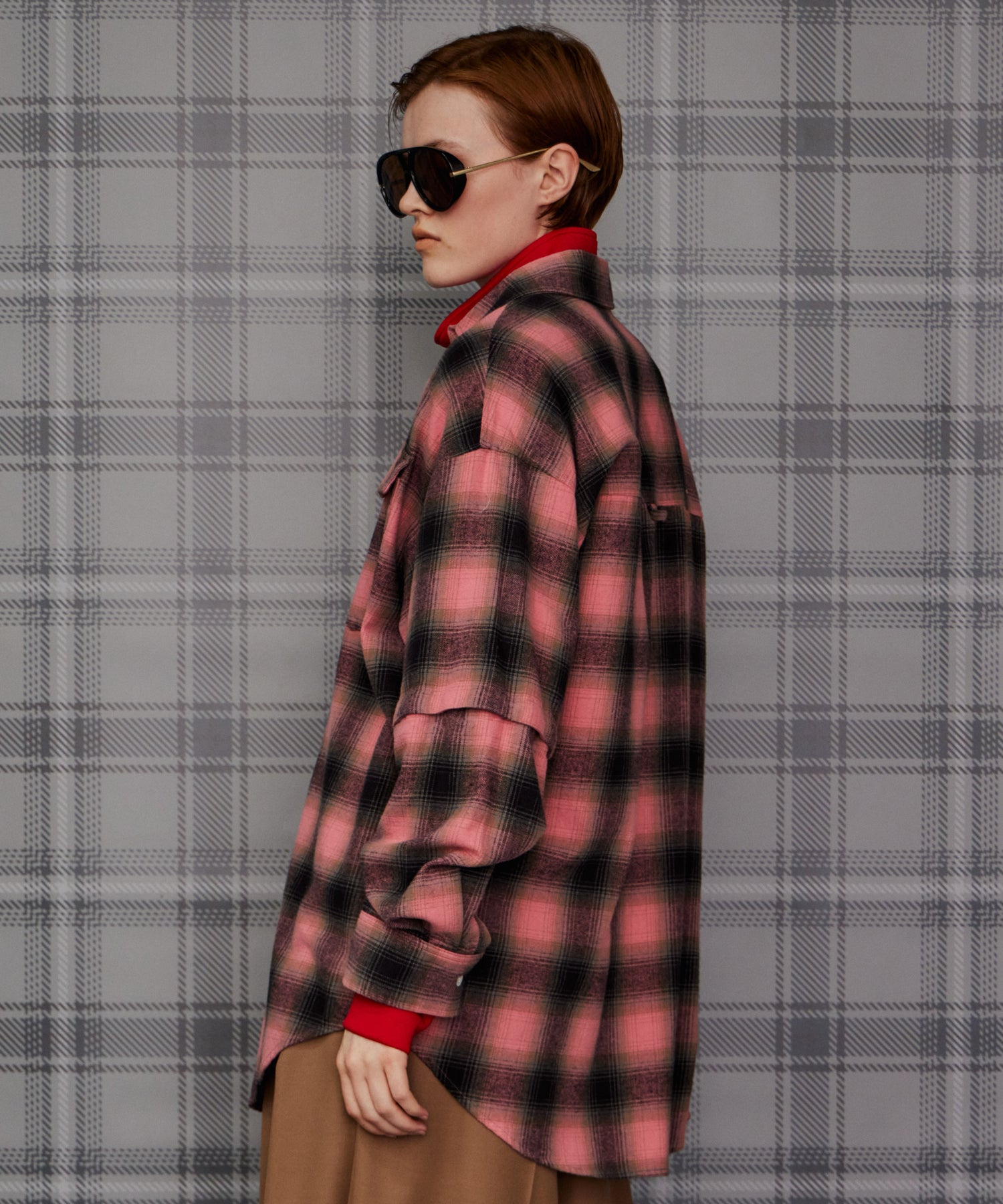 【26AUTUMN PRE-ORDER】2WAY Check Overshirt