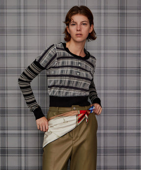 【26AUTUMN PRE-ORDER】Layered Check-Like Knit