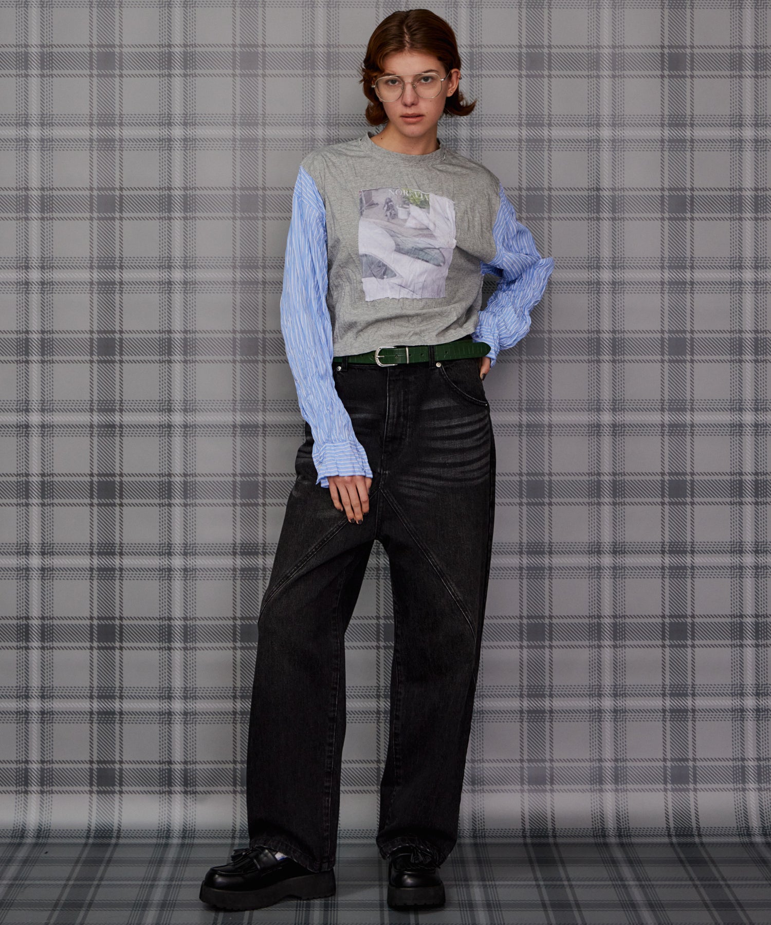 【26AUTUMN PRE-ORDER】Washer Shirt Docking Print T-Shirt
